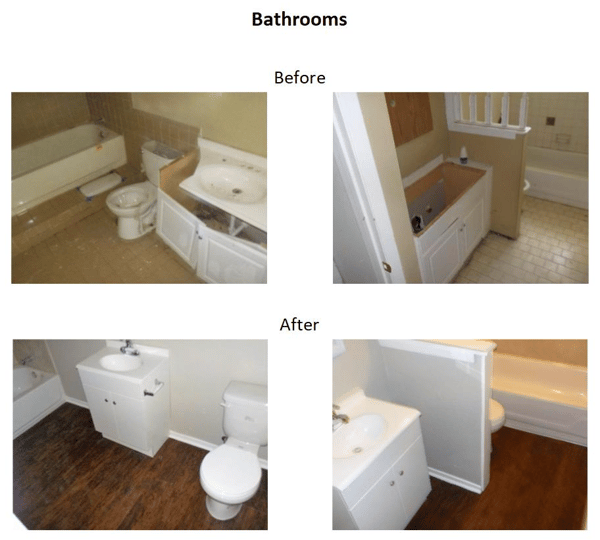 before and after bathroom photos