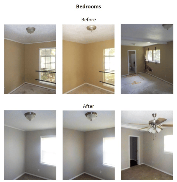 before and after bedroom photos