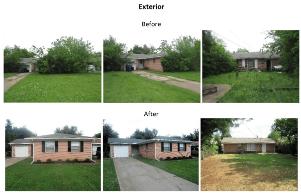 before and after exterior photos