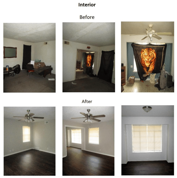 before and after interior photos