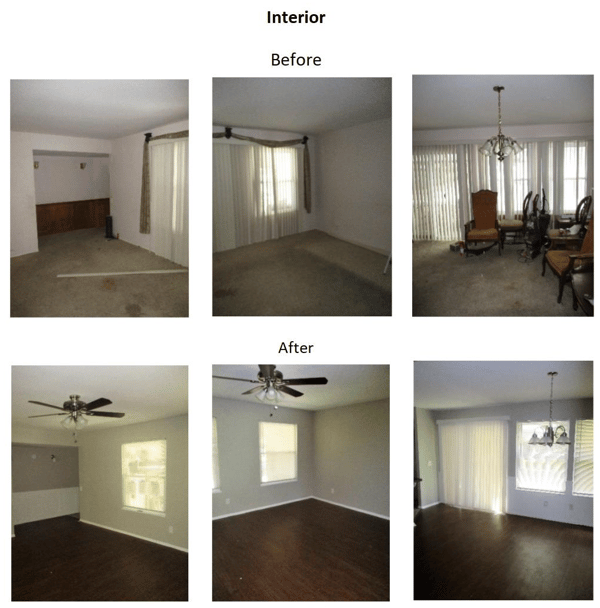 before and after interior photos