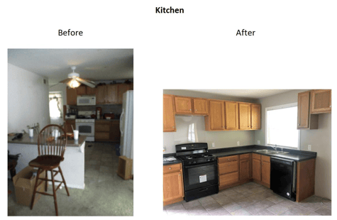 before and after kitchen photos