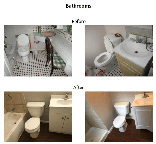 before and after bathroom photos