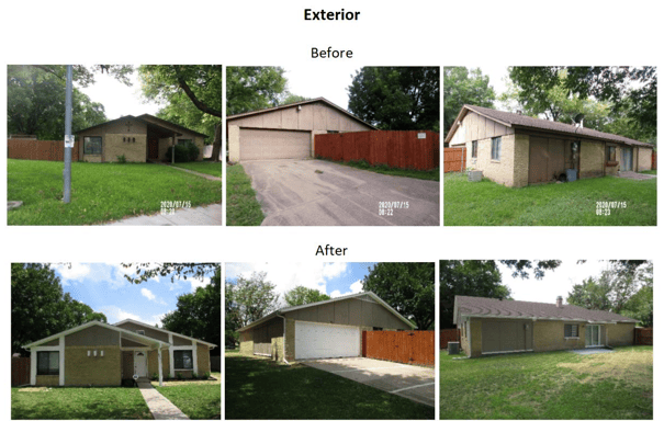 before and after exterior photos