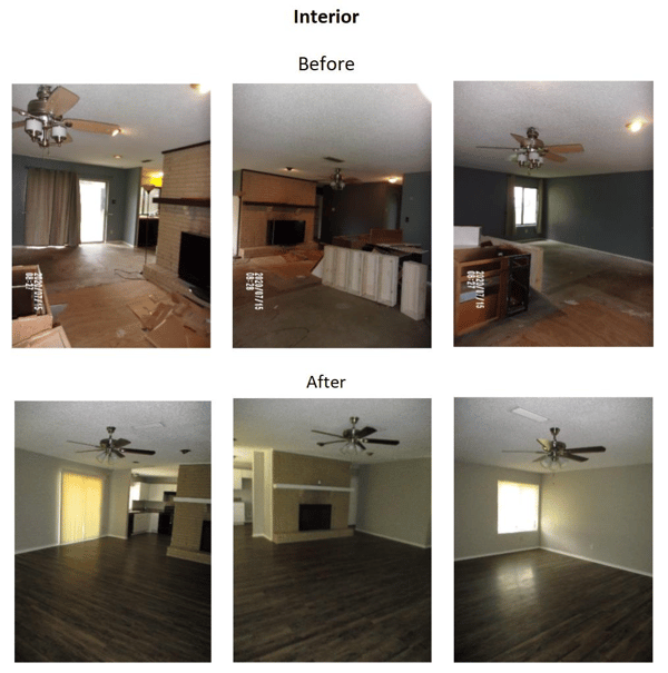 before and after interior photos