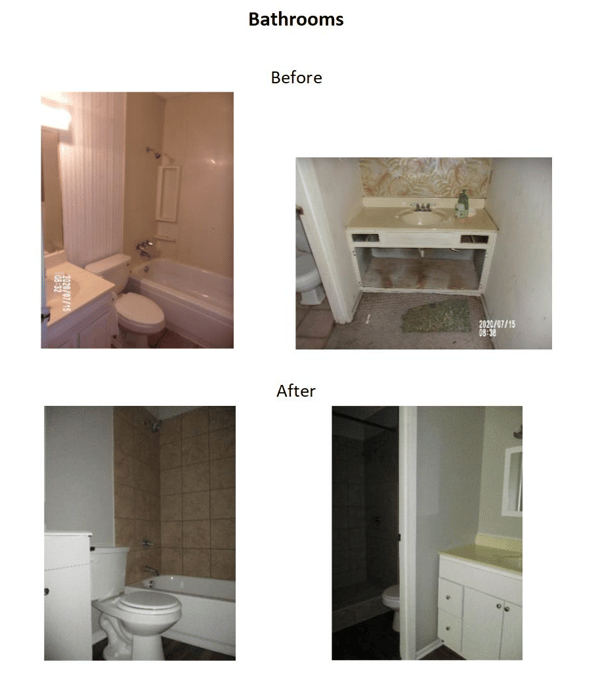 before and after bathroom photos