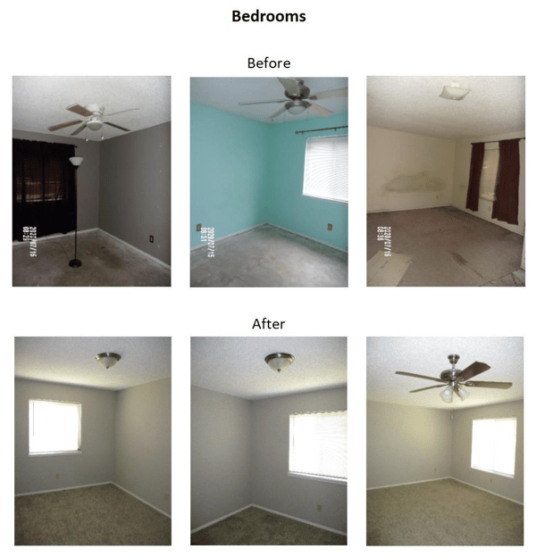 before and after bedroom photos