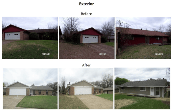 before and after exterior photos