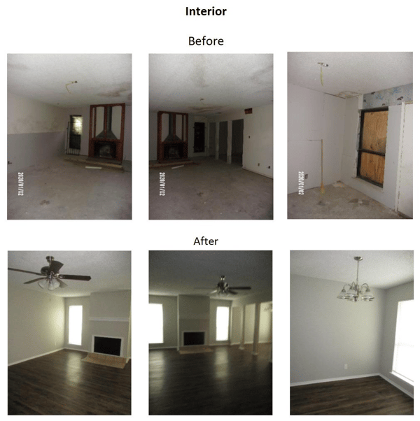 before and after interior photos