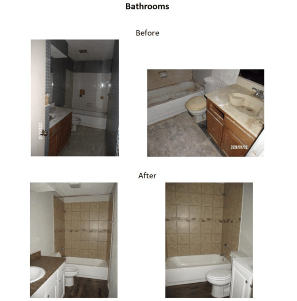 before and after bathroom photos