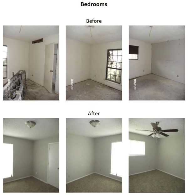 before and after bedroom photos