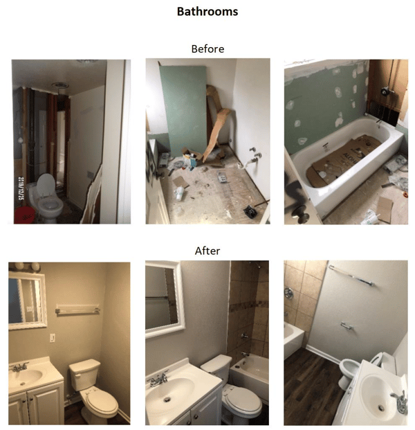 before and after bathroom photos