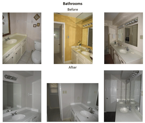 before and after bathroom photos