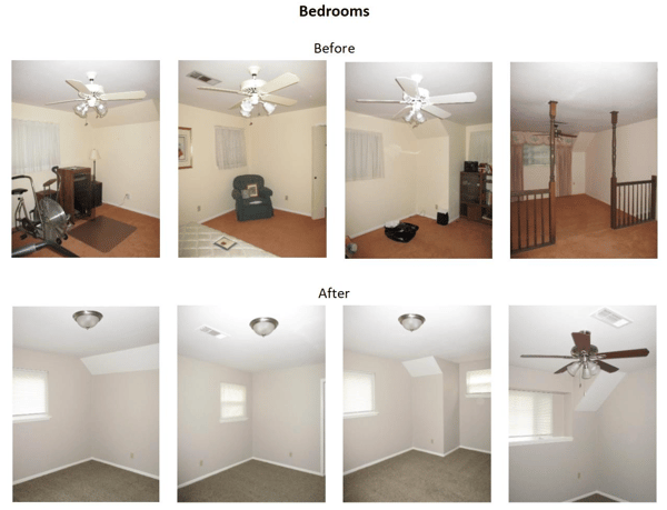 before and after bedroom photos