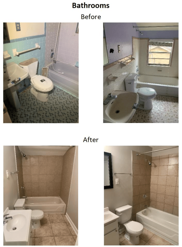 before and after bathroom photos