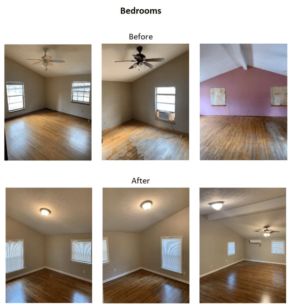 before and after bedroom photos