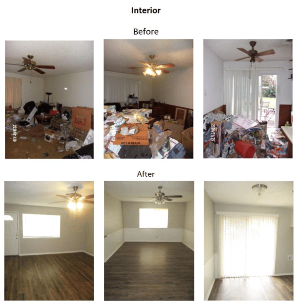 before and after interior photos
