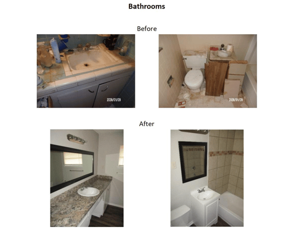 before and after bathroom photos