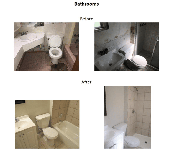 before and after bathroom photos