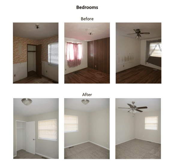 before and after bedroom photos