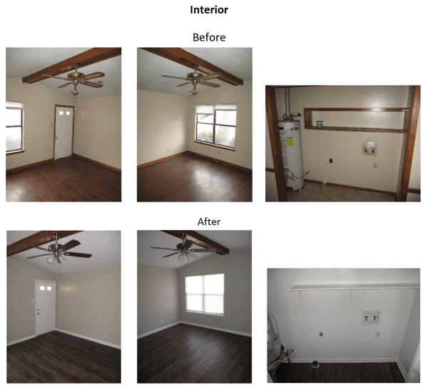 before and after interior photos