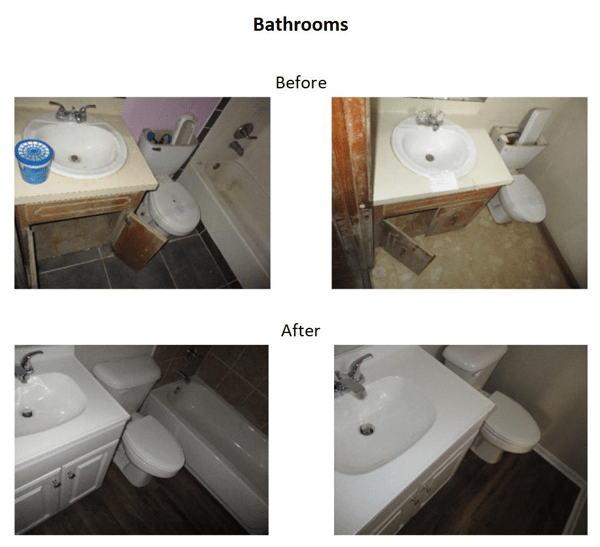 before and after bathroom photos