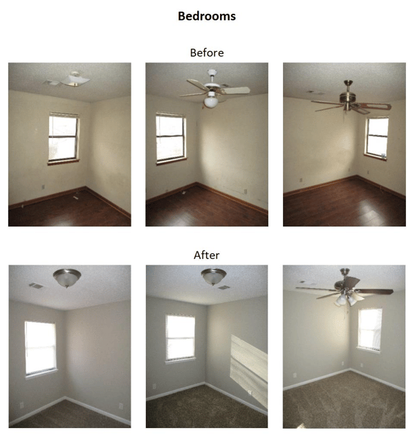 before and after bedroom photos