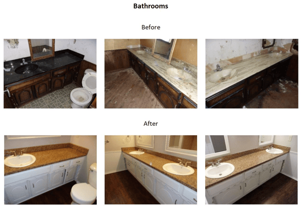 bathroom before and after photos