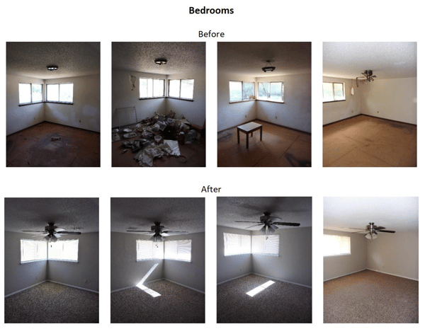 bedroom before and after photos