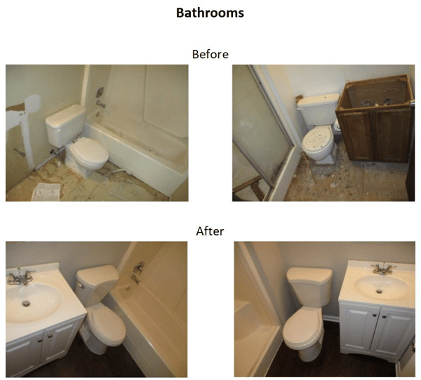 before and after bathroom photos