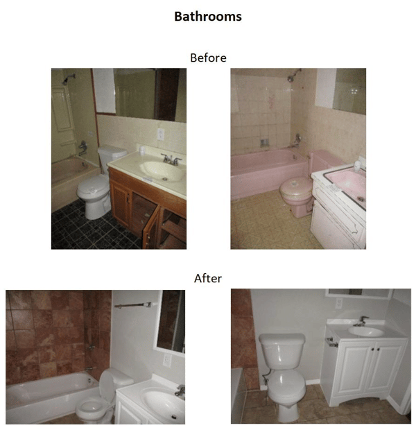 before and after bathrooms