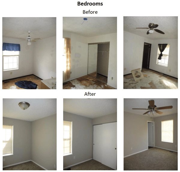 before and after bedroom photos