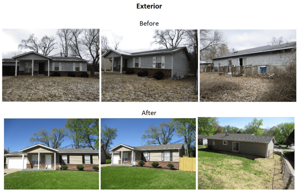 before and after exterior photos