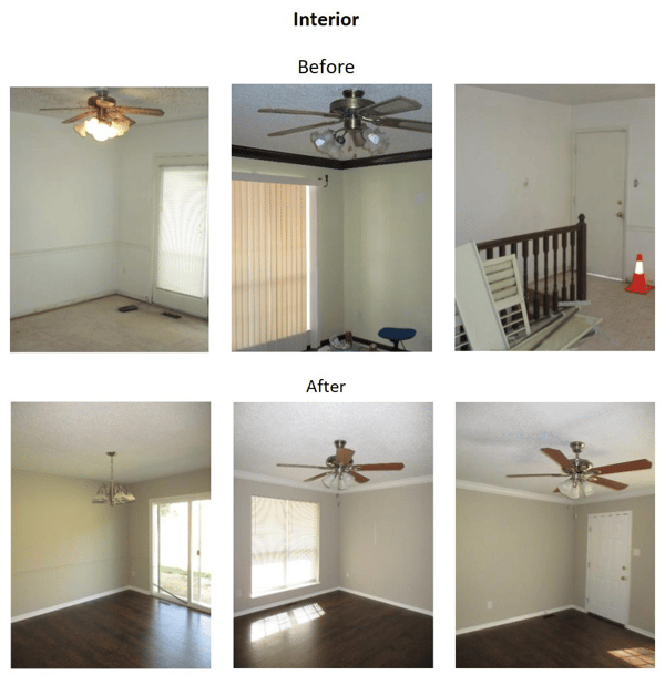 before and after interior photos