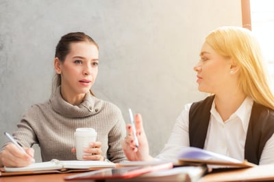 Two women in conversation