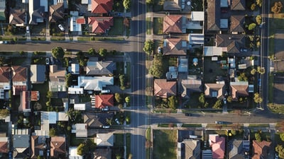 Aerial neighborhood view