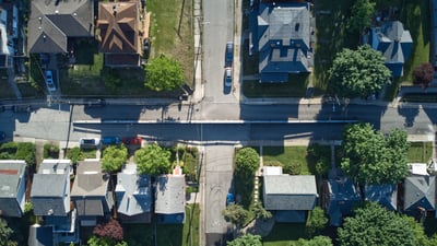 Aerial neighborhood view