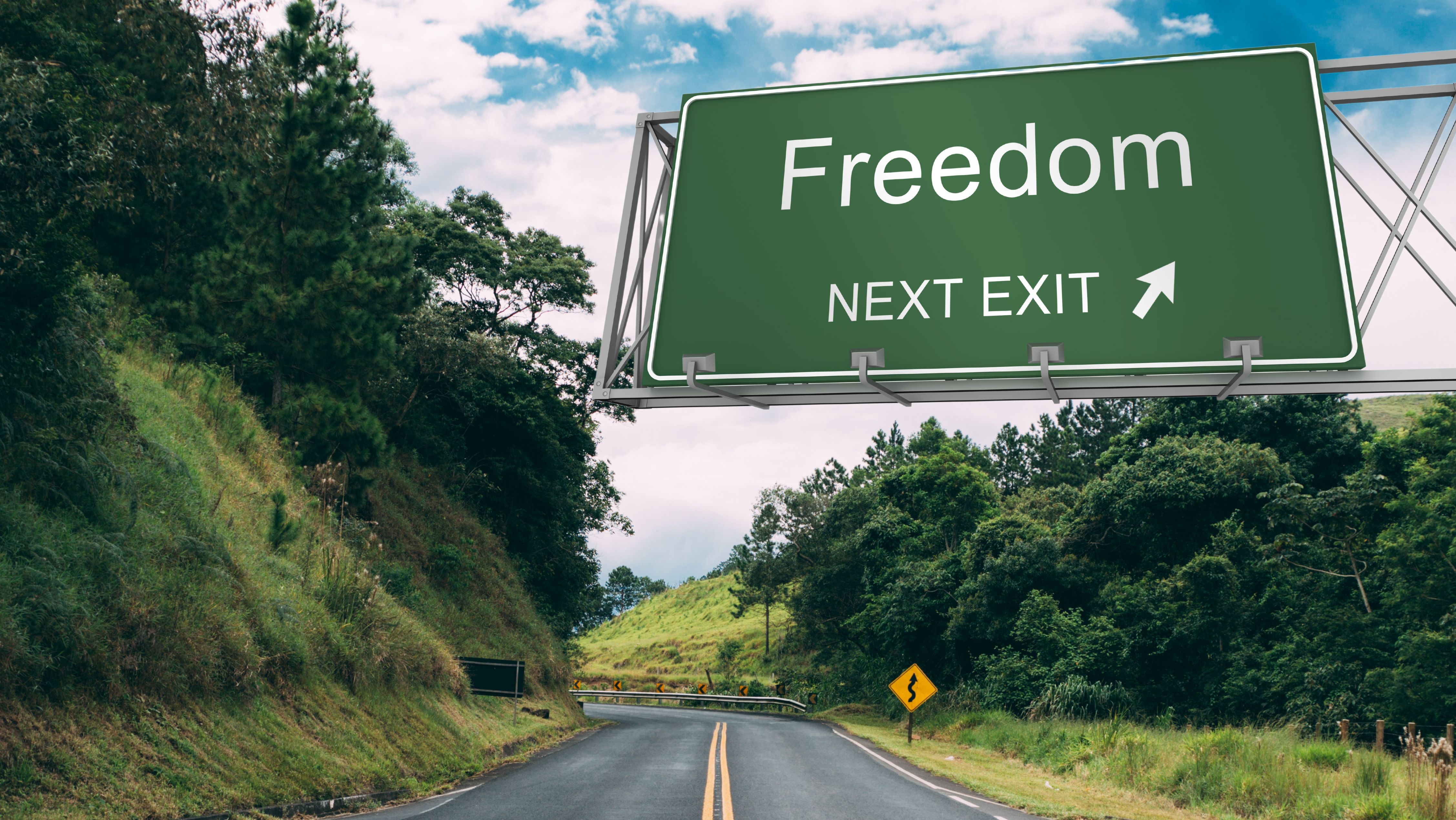freedom exit sign